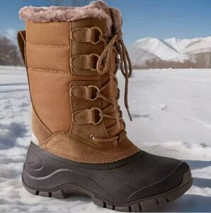 New Land's End 6.5 Women's Tan Suede Expedition Insulated Winter Snow Mid Boots